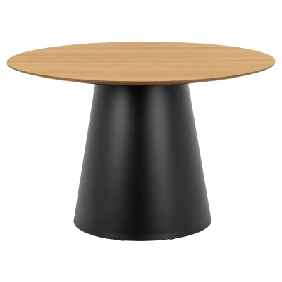 Afbeelding van Hjem Interiors Yde Ronde Eettafel Eiken / Zwart Ø120 cm