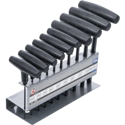 Afbeelding van BGS Inbussleutelset met T greep inch 3/32&quot; 3/8&quot; 10 delig