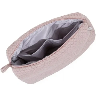 Afbeelding van Baby&#039;s Only Gebreide baby toilettas Luieretui Sky Oud Roze 25x10x20 cm Met ritssluiting