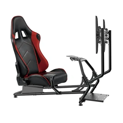 Afbeelding van Racestoel cockpit simulator volledig verstelbaar met beeldscherm bevestiging