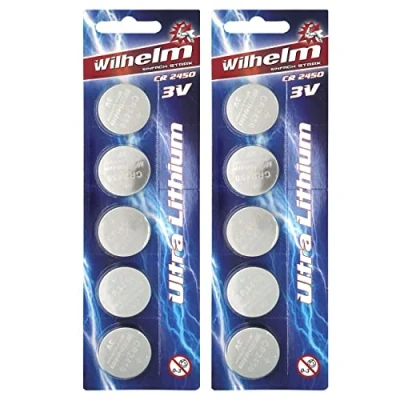 Afbeelding van DL2450 Lithium knoopcelbatterijen CR2450 Wilhelm 3 V 600 mAh Ø 24,5 x 3,0 mm, 10 stuks