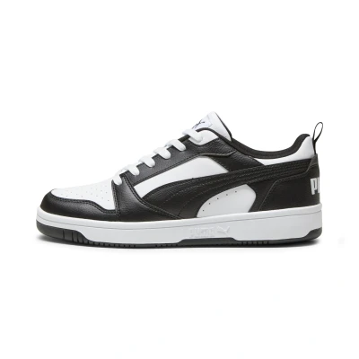 Image de PUMA Rebound V6 Low Sneakers, Chaussures, Blanc/Noir/Blanc, 36