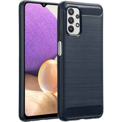 Afbeelding van imoshion Hoesje Geschikt voor Samsung Galaxy A32 (5G) Siliconen Brushed Backcover Donkerblauw
