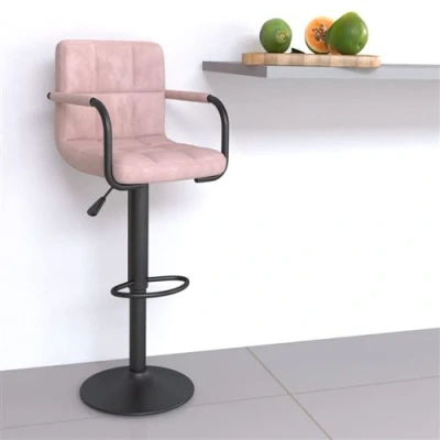 Image de vidaXL Tabouret de bar Rose Velours