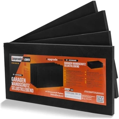 Afbeelding van Upgrade4cars Zwarte zelfklevende garagewandbescherming, randbescherming voor autodeur, startbescherming