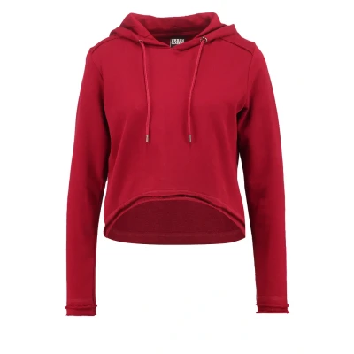 Afbeelding van Urban Classics Cropped Terry Hoody Hoodie, Dames, Maat: Large, Burgundy