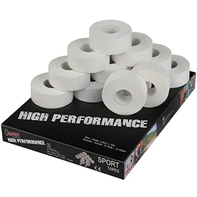 Afbeelding van ALPIDEX 12 x sporttape, wit, 2,5 cm 10 m, sportband, vingers, klimmen, inelastisch, hockey, handbal