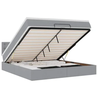 Afbeelding van vidaXL Bed met matras 160x200 cm stof lichtgrijs