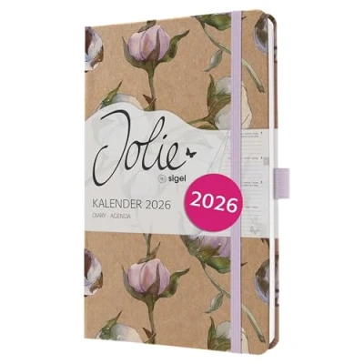 Afbeelding van SIGEL J6805 Wochenkalender Jolie 2026, ca. A5, bruin roze