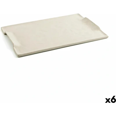 Afbeelding van Snackdienblad Quid Mineral Gres Beige Keramisch 35 x 23 cm (6 Stuks)