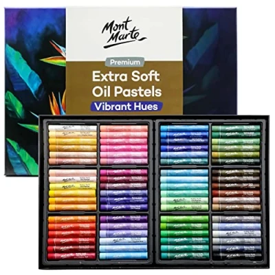 Afbeelding van MONT MARTE 72 stuks extra zachte oliepastels, verschillende kleuren, levendig en boter, veelzijdige kunstpastels voor het mengen, lagen schaduwen, ideaal kunst, handwerk schetsen