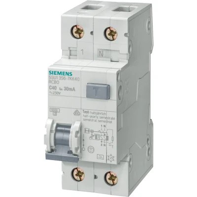 Afbeelding van Siemens 5SU1356 6KK10 Aardlekschakelaar/zekeringautomaat 2 polig 10 A 0.03 230 V