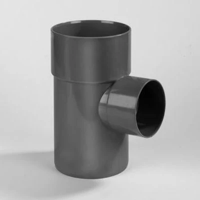 Afbeelding van Dyka Verloop T stuk 2x mof en 1x spie 87.5 PVC grijs keurmerk BRL52100 50 x 40mm