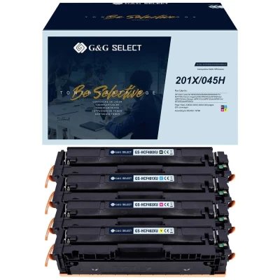 Afbeelding van G&amp;G Toner vervangt HP, Canon 201X, 045H Compatibel Zwart, Cyaan, Magenta, Geel GS H201X 4P