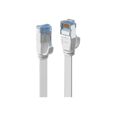Image de Lindy Cordon de raccordement RJ 45 (M) pour 10 m U / FTP (Paire torsadée blindée) CAT 6a moulé, sans crochet, plat blanc