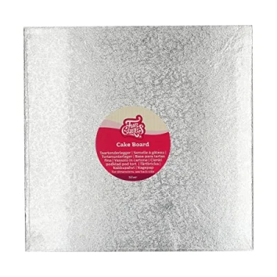 Afbeelding van FunCakes Cake Board Vierkant Zilver 35,6x35,6 cm Taartonderlegger Taartkarton