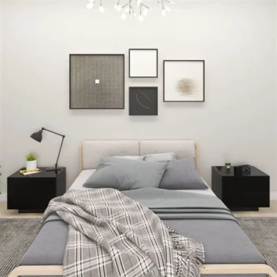 Afbeelding van Nachtkastje 100x35x40 cm spaanplaat zwart