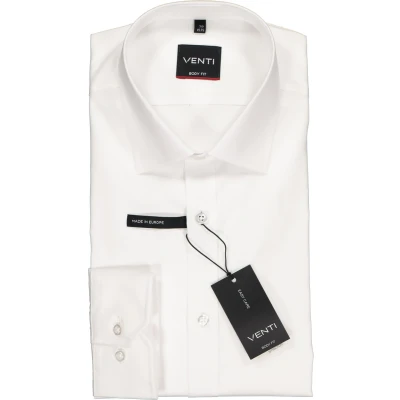 Afbeelding van Venti Heren Overhemd Poplin Strijkvrij Slimfit Wit