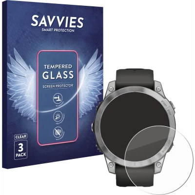 Afbeelding van Savvies Glas Screenprotector voor Garmin Fenix 7 (47 mm) Gehard Beschermglas 9H (3 Stuks)