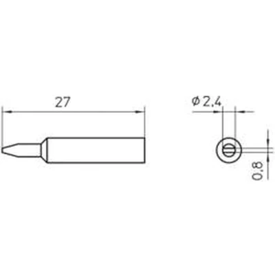 Afbeelding van Weller XNT B soldeerpunt Beitelvorm Grootte 2.4 mm Inhoud: 1 stuk(s)