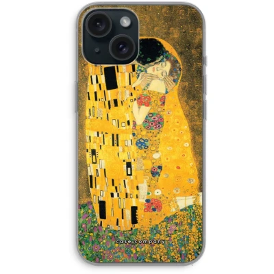 Afbeelding van Case Company® hoesje geschikt voor iPhone 15 Der Kuss Soft Cover Telefoonhoesje Bescherming aan alle Kanten en Schermrand