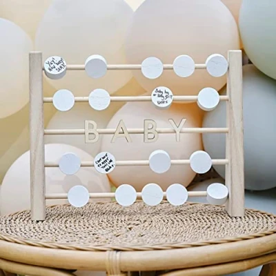 Afbeelding van Ginger Ray Alternatief gastenboek van hout voor babyshower, meerkleurig, 30 x 40 cm