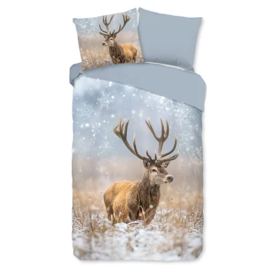 Afbeelding van Good Morning Dekbedovertrek &quot;rendier&quot; Multi (200x200/220 cm) Katoen Flanel