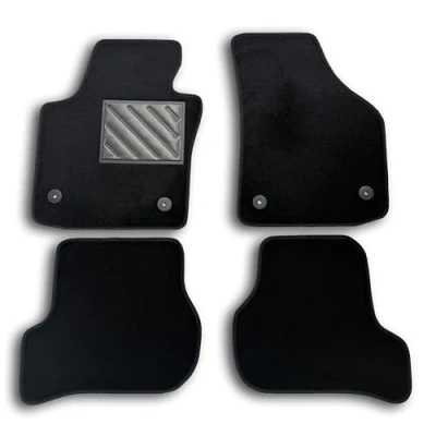 Afbeelding van Seat Leon II vloermatten 2005 2012, op maat gemaakt, versterkte rubberen hielbeschermer en bevestigingsknoppen