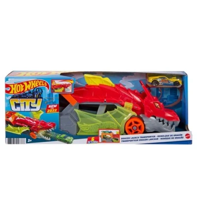 Afbeelding van Hot Wheels Mattel Dragon Launch Transporter Playset