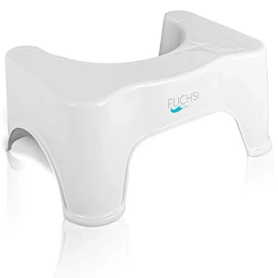 Afbeelding van FUCHSI Toiletkruk voor een gezonde darmflora, perfecte hoogte de aanbevolen houding, tegen aambeien, obstipatie, opgeblazen gevoel, prikkelbare darm, buik