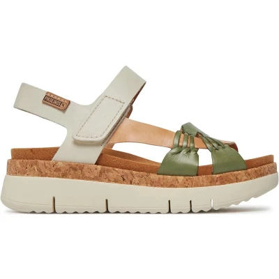 Afbeelding van Pikolinos Palma W4N Sandalen met plateauzool, Dames, Maat: 38, Mint green Leer