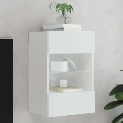 Afbeelding van Tv meubel met LED verlichting 40x30x60,5 cm wit