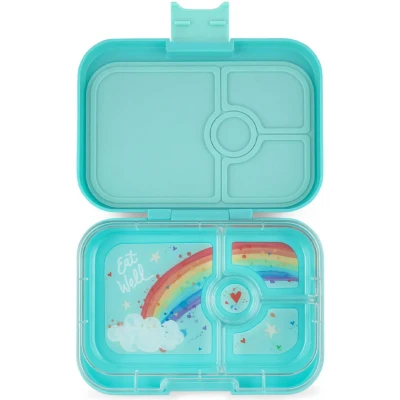 Afbeelding van Yumbox Panino Bentobox 4 vakken 22x15x5cm Misty Aqua/Rainbow Tray