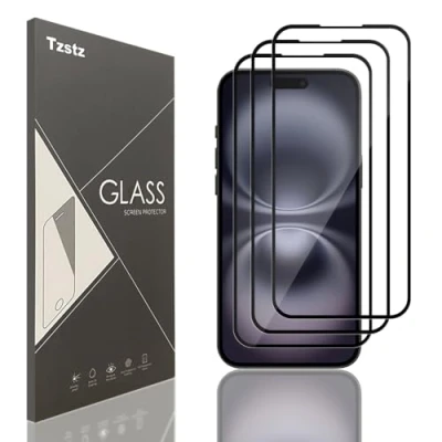 Afbeelding van Tzstz 3 Pièces Verre Trempé D&#039;écran Protecteur pour iPhone 16 Plus Dureté 9H Anti Rayures HD Film de Protection
