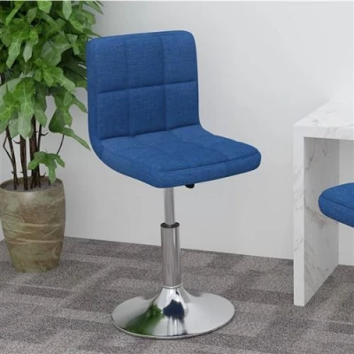 Afbeelding van vidaXL Barkruk draaibaar stof blauw