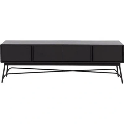 Afbeelding van Goossens Tv Meubel Discover, 4 Deuren 45 Cm Diep Hout Zwart