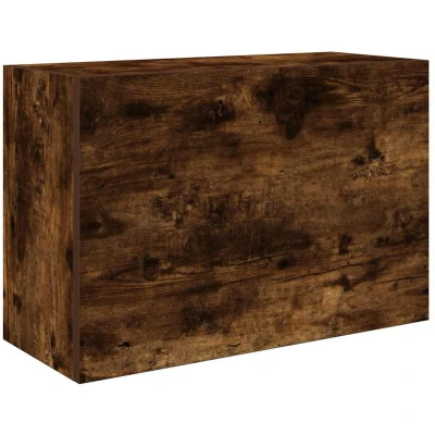 Afbeelding van Badkamerwandkast 60x25x40 cm bewerkt hout gerookt eikenkleurig
