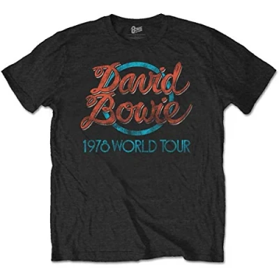 Afbeelding van David Bowie 1978 World Tour Heren T shirt 2XL Zwart