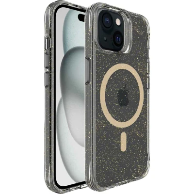 Afbeelding van imoshion Hoesje Geschikt voor iPhone 15 Glitter Backcover MagSafe 2.0 goud