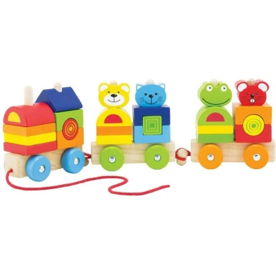 Afbeelding van Pintoy 4 Friends Houten Blokken Trein