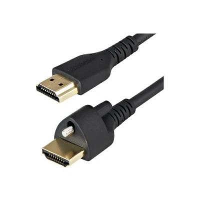 Image de StarTech.com câble HDMI 1m avec Vis de Fixation 4K 60Hz HDR Écran High speed 2.0 Connecteur Vérouillé par pour Connection Optimale Ethernet M/M (HDMM1MLS) Premium HD
