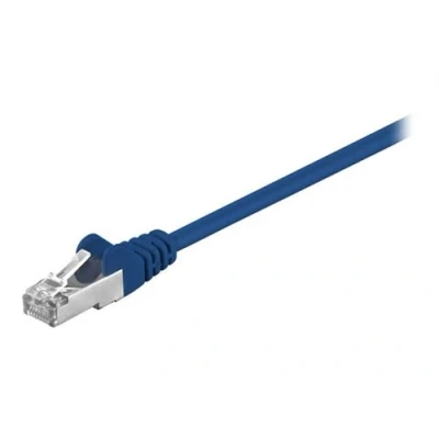 Image de wentronic Câble réseau RJ 45 (M) pour 1.5 m paire torsadée écrantée (F/UTP) CAT 5e moulé, sans crochet bleu