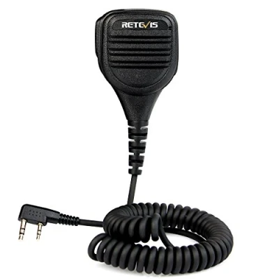 Afbeelding van Retevis Walkietalkie 2 pins luidspreker microfoon compatibel met Baofeng UV 5R 5RE 82 BF 88S 88E RT5 RT5R RT86 TYT Kenwood walkietalkies voor jacht en schieten (1 stuk)