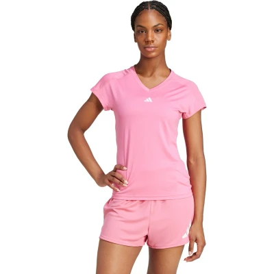 Afbeelding van adidas Performance AEROREADY Train Essentials Minimal Branding V hals T shirt Dames Roze S