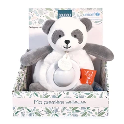 Afbeelding van Doudou et Compagnie Nachtlampje Panda Zwart en wit 20 cm Baby &amp; Me Unicef DC3996