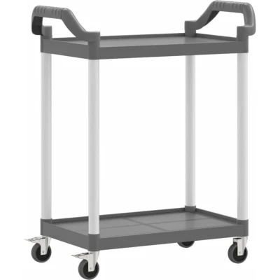 Afbeelding van Trolley 2 laags 81x41x92 cm aluminium grijs
