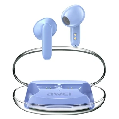 Afbeelding van AWEI Bluetooth 5.3 T85 ENC TWS hoofdtelefoon + dockingstation blauw/blauw