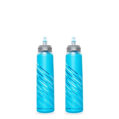 Afbeelding van HydraPak UltraFlask Speed Set van 2 opvouwbare zachte waterflessen voor drinkvesten en hardlooptassen met gemakkelijk te openen sluiting, 500 ml