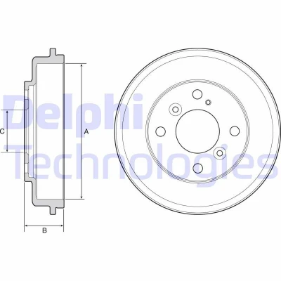 Afbeelding van Delphi Diesel Remtrommel BF525
