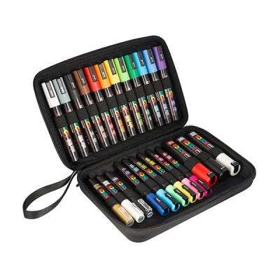 Image de Mallette posca noire 24 marqueurs assortis